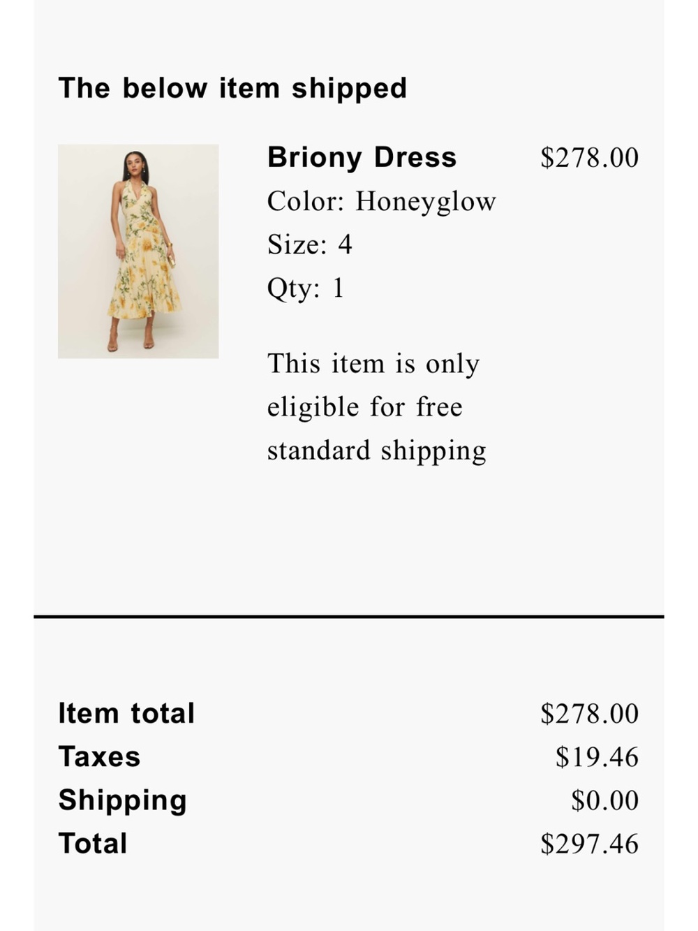Reformation Briony Maxi Dress in Honeyglow Floral worn once size 4